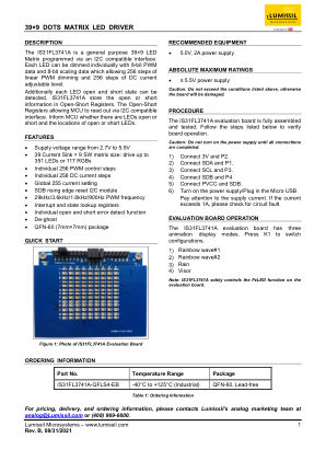 IS31FL3741A-QFLS4-EB datasheet cover page