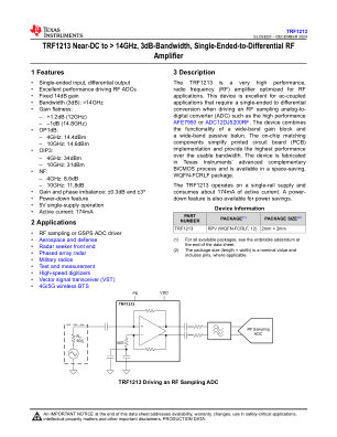 TRF1213 datasheet cover page