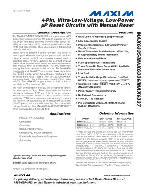 MAX6335 datasheet cover page