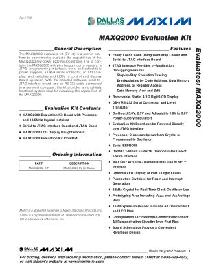 MAXQ2000-KIT 数据手册首页
