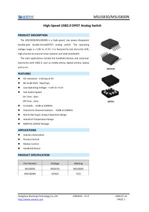 MSUSB30 datasheet cover page