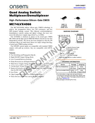 MC74LVX4066 datasheet cover page