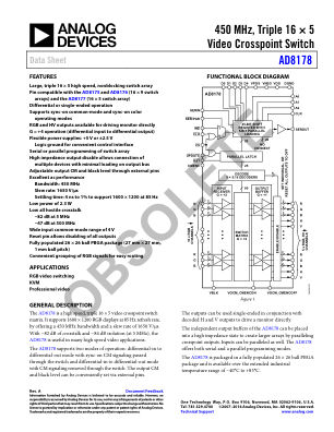 AD8178 数据手册首页