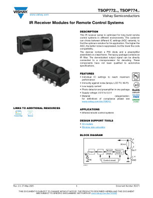 TSOP772 datasheet cover page