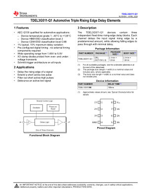 TDEL3G511-Q1 数据手册首页
