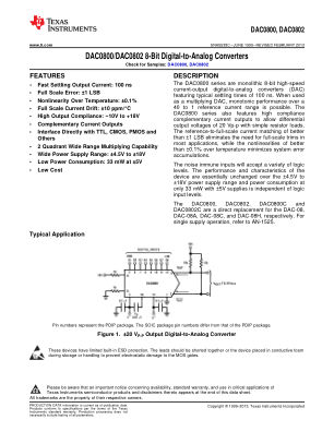 DAC0802 datasheet cover page