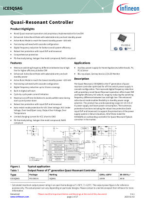 ICE5QSAG 数据手册首页