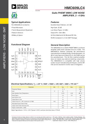 HMC609 datasheet cover page