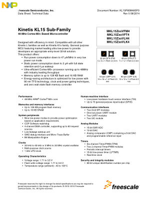 KL15P80M48SF0 datasheet cover page