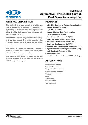 LM2904Q datasheet cover page