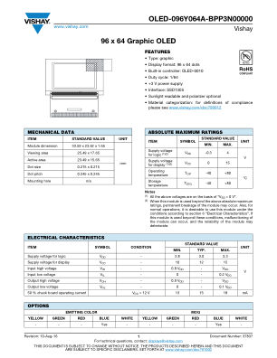 OLED096Y064ABPP3N00000 datasheet cover page