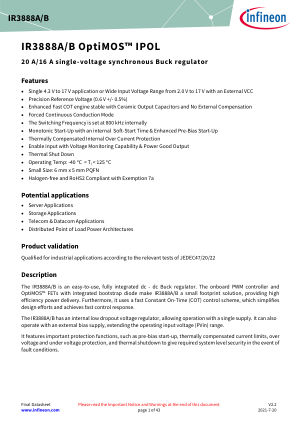 IR3888AMTRPBF datasheet cover page