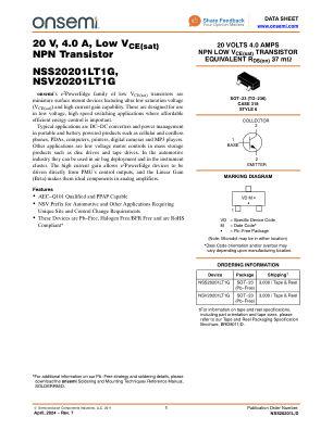 NSS20201L datasheet cover page