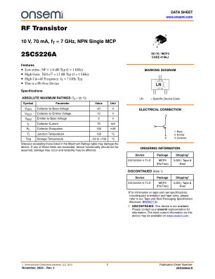 2SC5226A datasheet cover page