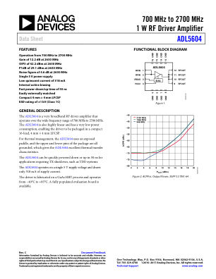 ADL5604 数据手册首页