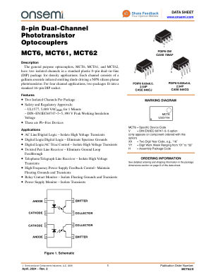 MCT62 数据手册首页