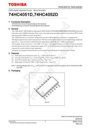 74HC4051D datasheet cover page