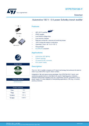 STPST5H100-Y datasheet cover page