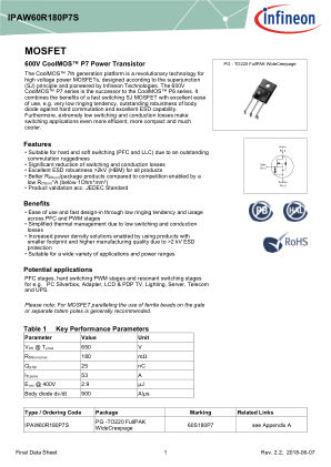 IPAW60R180P7S 数据手册首页