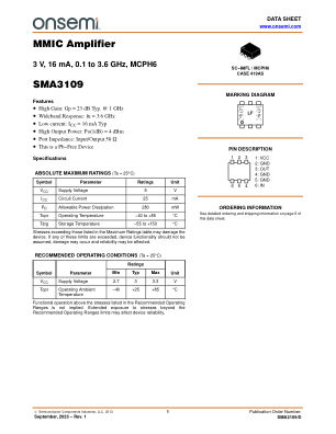 SMA3109 数据手册首页