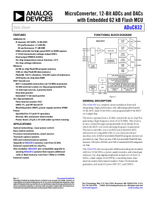 ADUC832 数据手册首页