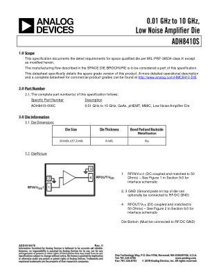 ADH8410S-DIE datasheet cover page