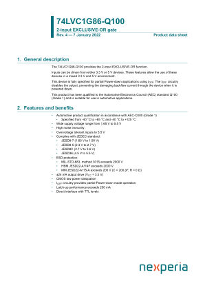 74LVC1G86GV-Q100125 datasheet cover page