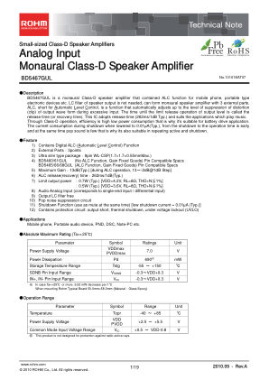 BD5467GUL datasheet cover page