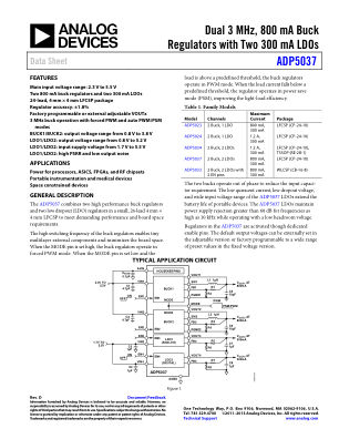 ADP5037 数据手册首页