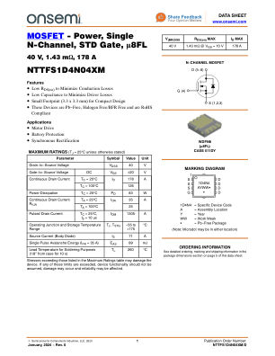 NTTFS1D4N04XM datasheet cover page