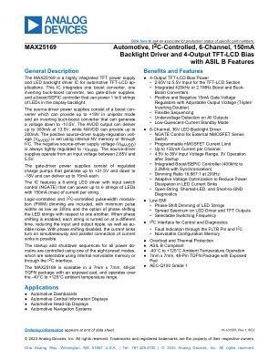 MAX25169 datasheet cover page