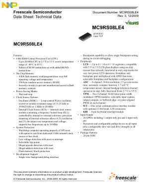 MC9RS08LE4 数据手册首页
