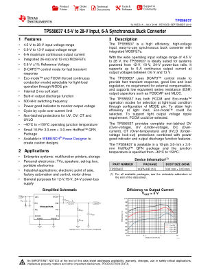 TPS56637 datasheet cover page