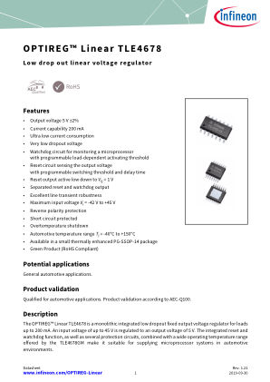 TLE4678GM datasheet cover page