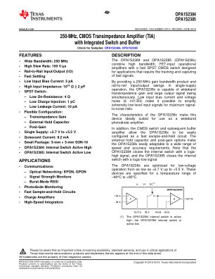 OPA1S2385 datasheet cover page