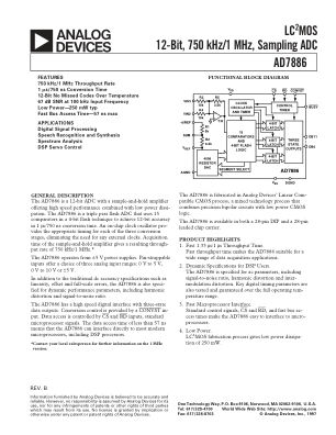 AD7886 数据手册首页