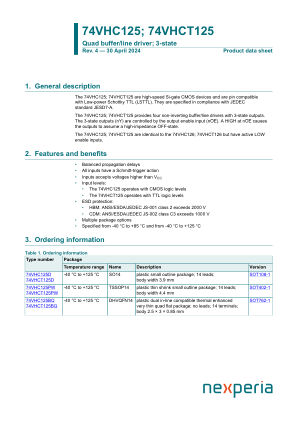 74VHCT125PW datasheet cover page