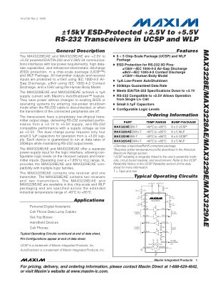 MAX3228E 数据手册首页