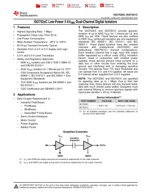 ISO7521C 数据手册首页