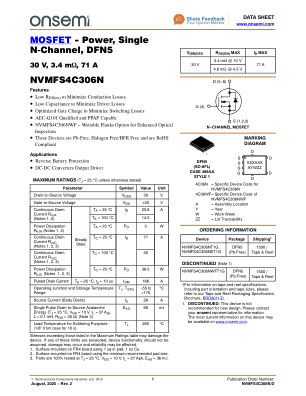NVMFS4C306N 数据手册首页