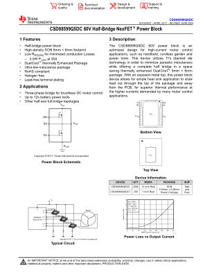 CSD88599Q5DC datasheet cover page