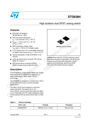 STG6384 数据手册首页