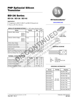 BD136 数据手册首页