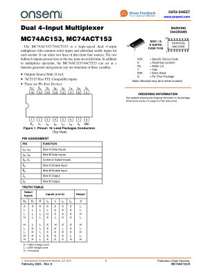 MC74AC153 数据手册首页
