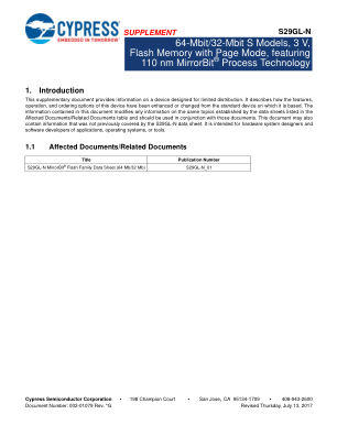 S29GL032N11FFIS10 datasheet cover page