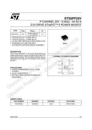 STS5PF20V 数据手册首页