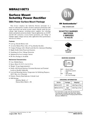 MBRA210ET3 数据手册首页