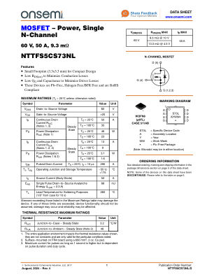 NTTFS5CS73NL datasheet cover page