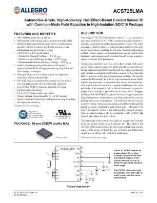 ACS725LMA datasheet cover page