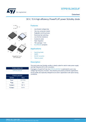 STPS15L30CDJF datasheet cover page